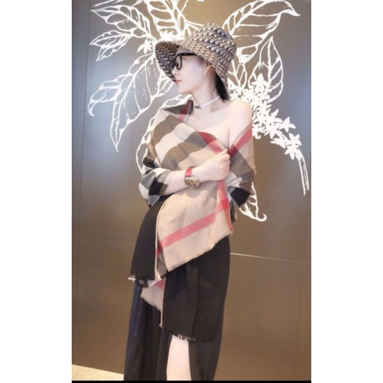 Replica Scialle in cashmere con motivo check classico Burberry 70 x 200 marrone
