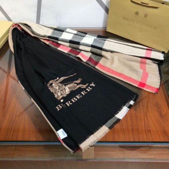 Replica Scialle in cashmere con motivo check classico Burberry 70 x 200 marrone
