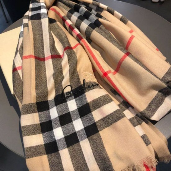 Replica Scialle in cashmere con motivo check classico Burberry 70 x 220 marrone