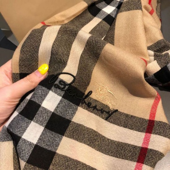 Replica Scialle in cashmere con motivo check classico Burberry 70 x 220 marrone