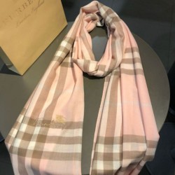 Replica Scialle in cashmere con motivo check classico Burberry 70 x 220 rosa