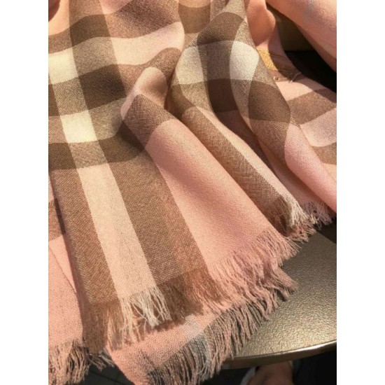 Replica Scialle in cashmere con motivo check classico Burberry 70 x 220 rosa