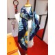 Replica Scialle in seta cashmere paesaggio Hermes 140 blu