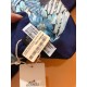 Replica Scialle in seta cashmere paesaggio Hermes 140 blu