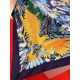Replica Scialle in seta cashmere paesaggio Hermes 140 blu