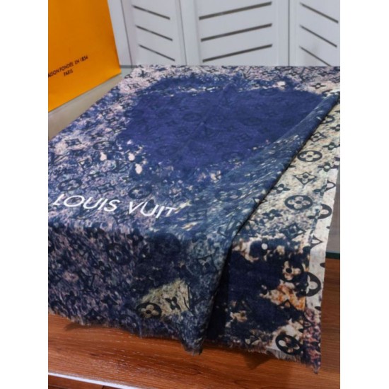 Replica Sciarpa Giant Pop Monogram Cashmere Blu