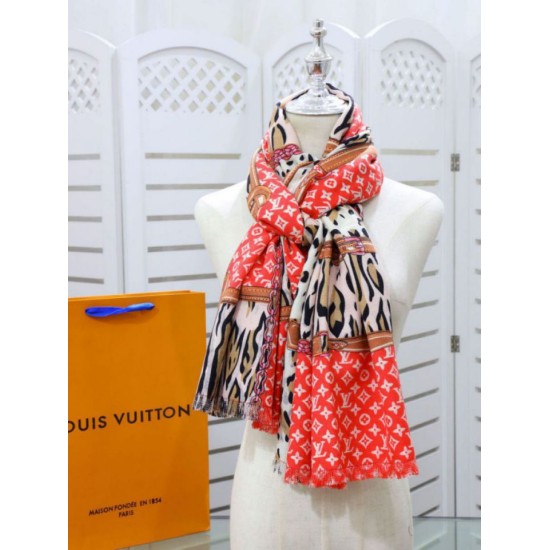 Replica Scialle Monogram Time Trunk Cashmere 80 x 200 rosso