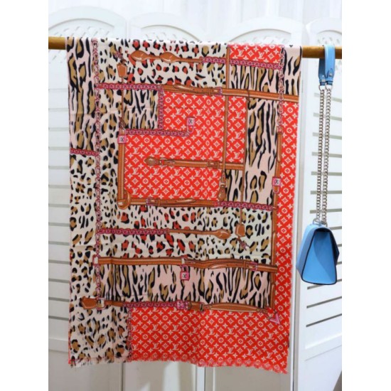 Replica Scialle Monogram Time Trunk Cashmere 80 x 200 rosso