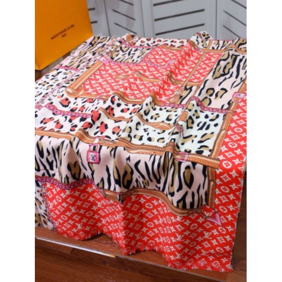 Replica Scialle Monogram Time Trunk Cashmere 80 x 200 rosso