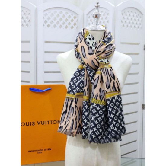 Replica Scialle Monogram Time Trunk Cashmere 80 x 200 Nero