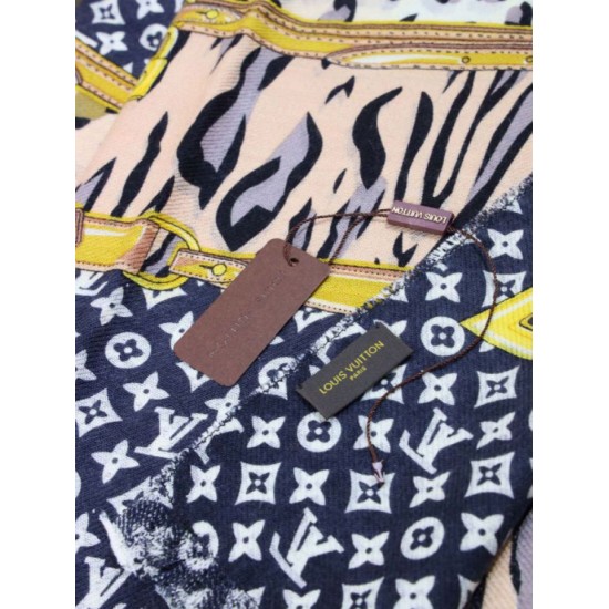 Replica Scialle Monogram Time Trunk Cashmere 80 x 200 Nero