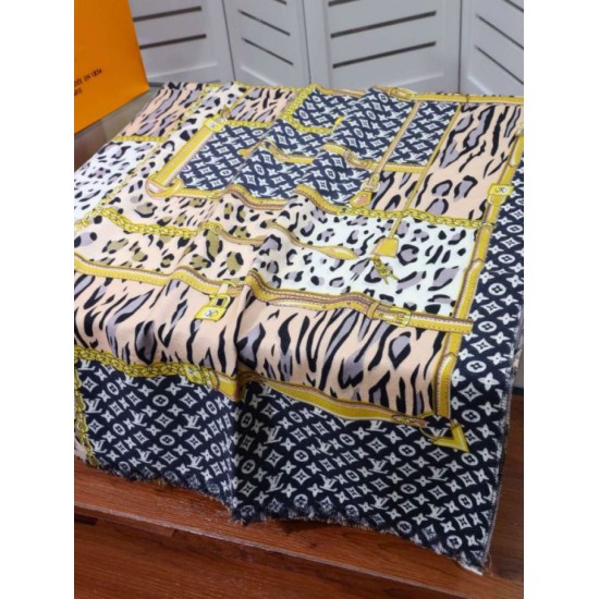 Replica Scialle Monogram Time Trunk Cashmere 80 x 200 Nero
