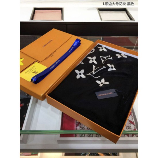 Replica Monogram Schawl Motivo a bordi neri Schawl nero