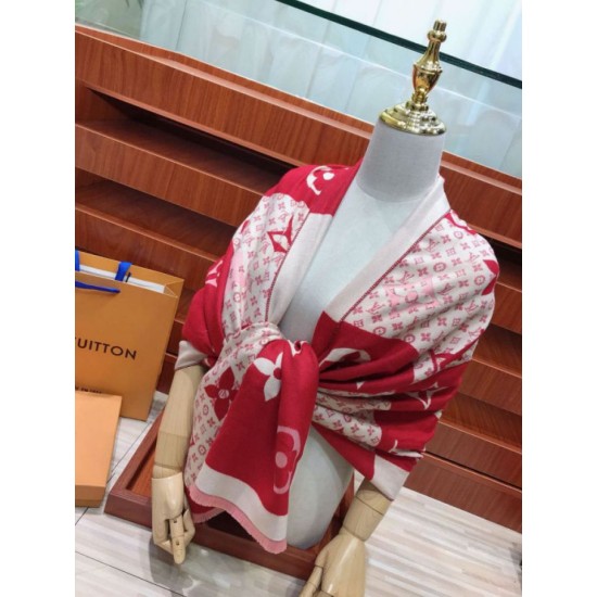 Replica in cashmere di seta check Schawl rosso