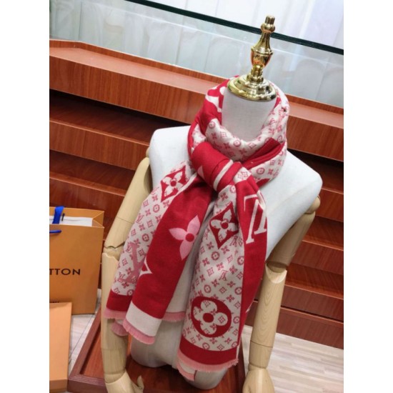 Replica in cashmere di seta check Schawl rosso