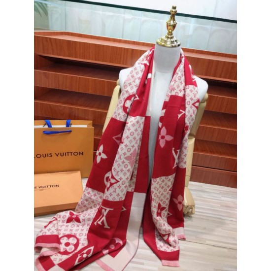 Replica in cashmere di seta check Schawl rosso