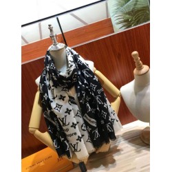 Replica Monogram Supreme Cashmere Silk Schawl Nero / Bianco