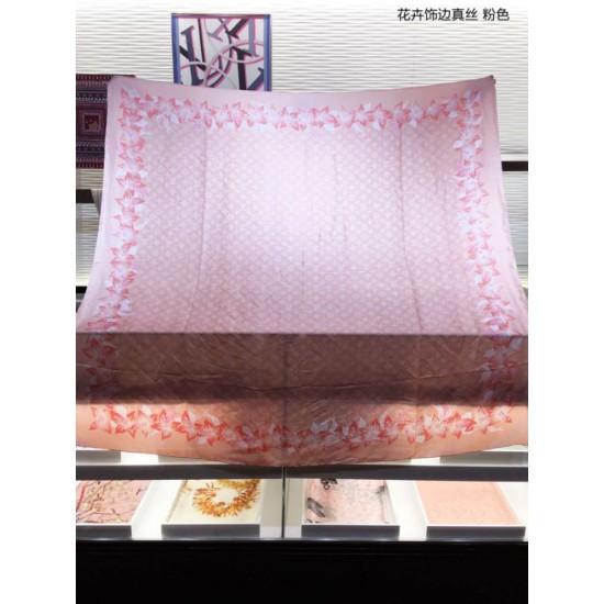 Replica Scialle di seta monogramma classico Rosa 140