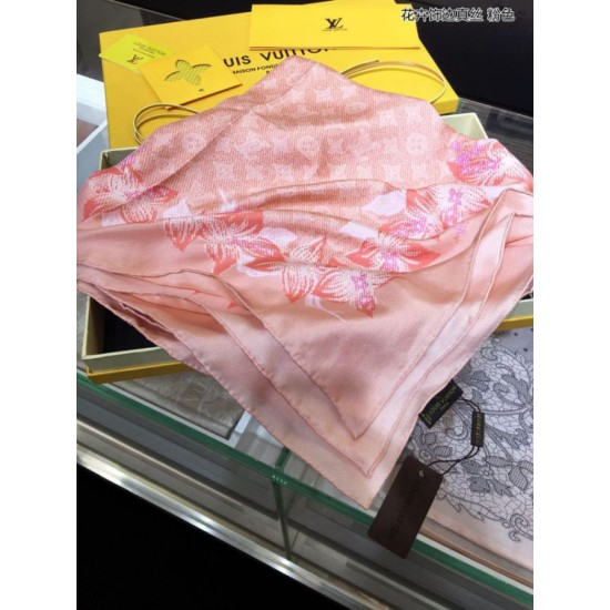 Replica Scialle di seta monogramma classico Rosa 140