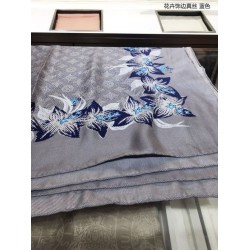 Replica Scialle in seta monogramma classico Azzurro 140