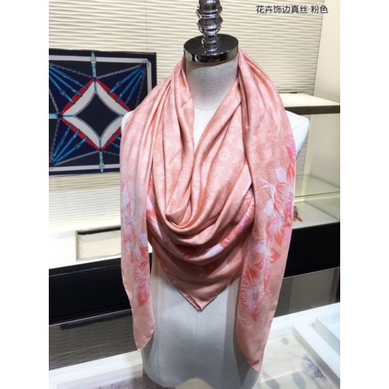 Replica Scialle di seta monogramma classico Rosa 140