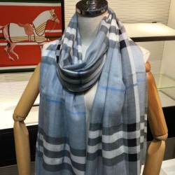 Replica Scialle in cashmere check classico Burberry blu
