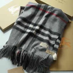 Replica Scialle in cashmere con motivo check classico Burberry 70 x 200 grigio