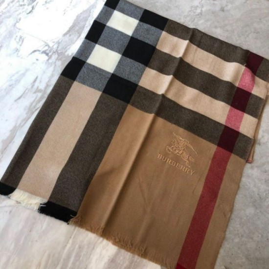 Replica Scialle in cashmere con motivo check classico Burberry 70 x 200 marrone