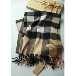 Replica Scialle in cashmere con motivo check classico Burberry 70 x 200 marrone