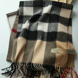 Replica Scialle in cashmere con motivo check classico Burberry 70 x 200 marrone