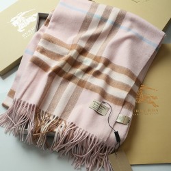 Replica Scialle in cashmere con motivo check classico Burberry 70 x 200 rosa