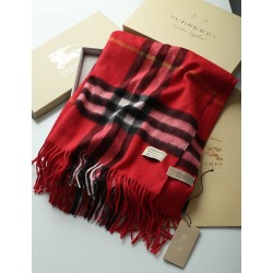 Replica Scialle in cashmere con motivo check classico Burberry 70 x 200 rosso
