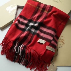 Replica Scialle in cashmere con motivo check classico Burberry 70 x 200 rosso