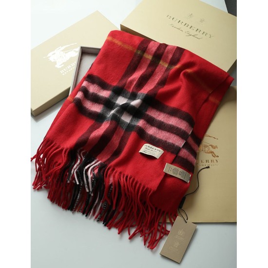 Replica Scialle in cashmere con motivo check classico Burberry 70 x 200 rosso