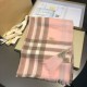 Replica Scialle in cashmere con motivo check classico Burberry 70 x 220 rosa