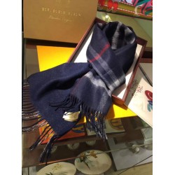 Replica Sciarpa Burberry Classic in cashmere double face 30 x 168 Blu scuro