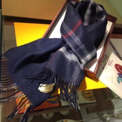 Replica Sciarpa Burberry Classic in cashmere double face 30 x 168 Blu scuro