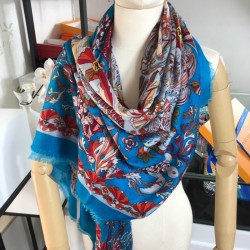 Replica Sea Of Love Square Cashmere Schawl M73823 Blu
