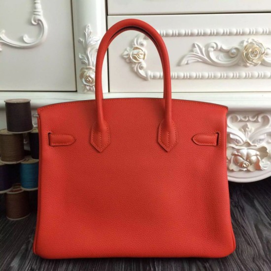 Replica Borse Hermes Birkin 30cm 35CM in pelle arancione Clemence