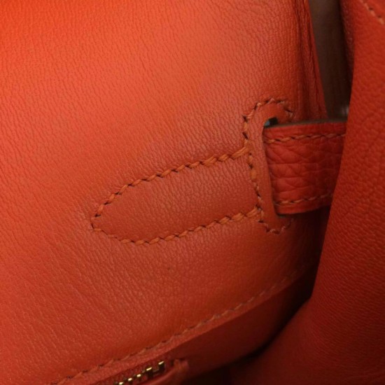 Replica Borse Hermes Birkin 30cm 35CM in pelle arancione Clemence