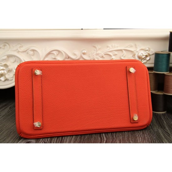 Replica Borse Hermes Birkin 30cm 35CM in pelle arancione Clemence