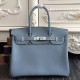 Replica Borse Hermes Birkin 30cm 35CM in pelle blu Lin Clemence