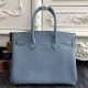 Replica Borse Hermes Birkin 30cm 35CM in pelle blu Lin Clemence