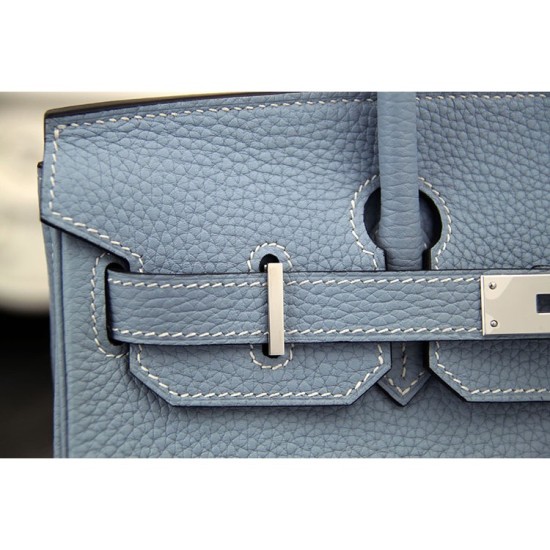 Replica Borse Hermes Birkin 30cm 35CM in pelle blu Lin Clemence