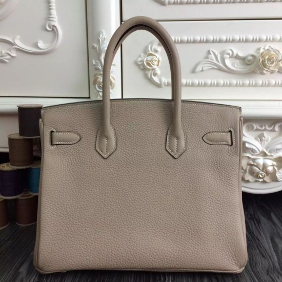 Replica Borse Hermes Birkin 30cm 35CM in pelle grigio Clemence