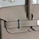 Replica Borse Hermes Birkin 30cm 35CM in pelle grigio Clemence