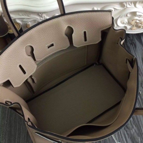 Replica Borse Hermes Birkin 30cm 35CM in pelle grigio Clemence