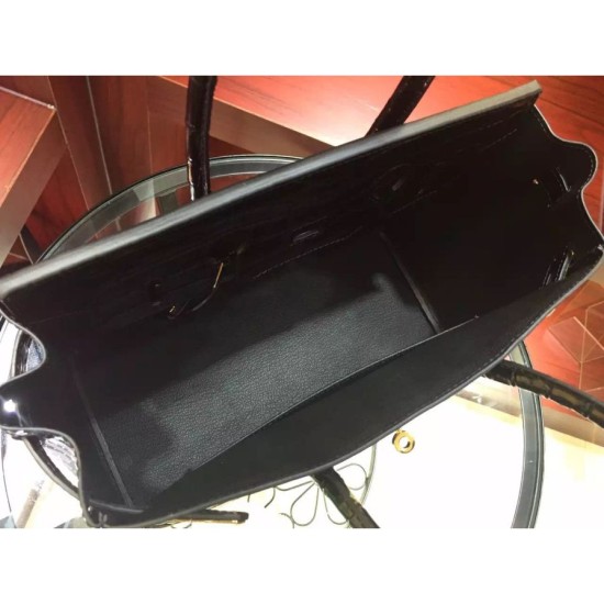 Replica Borse Hermes Birkin 30cm 35CM in pelle nera di coccodrillo