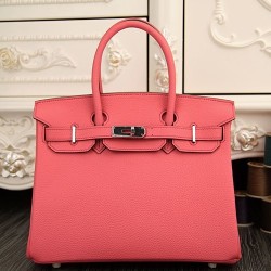 Replica Borse Hermes Birkin 30cm 35CM in pelle rosa rossetto Clemence