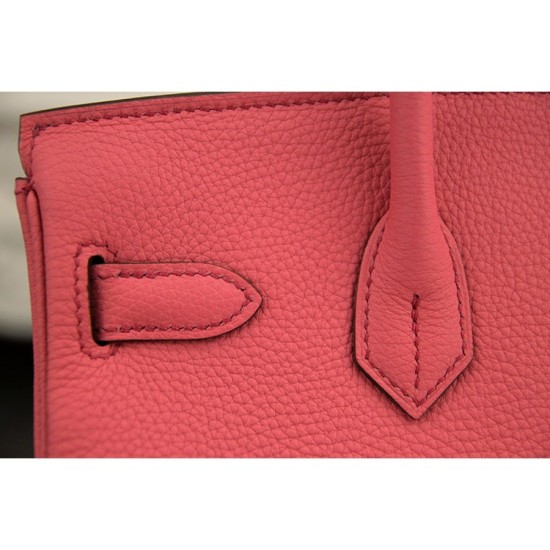 Replica Borse Hermes Birkin 30cm 35CM in pelle rosa rossetto Clemence